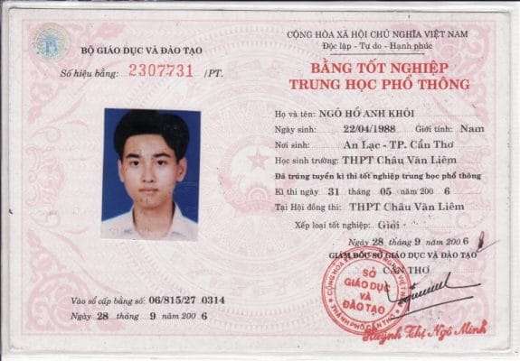 Làm bằng THPT Vĩnh Long Phôi thật